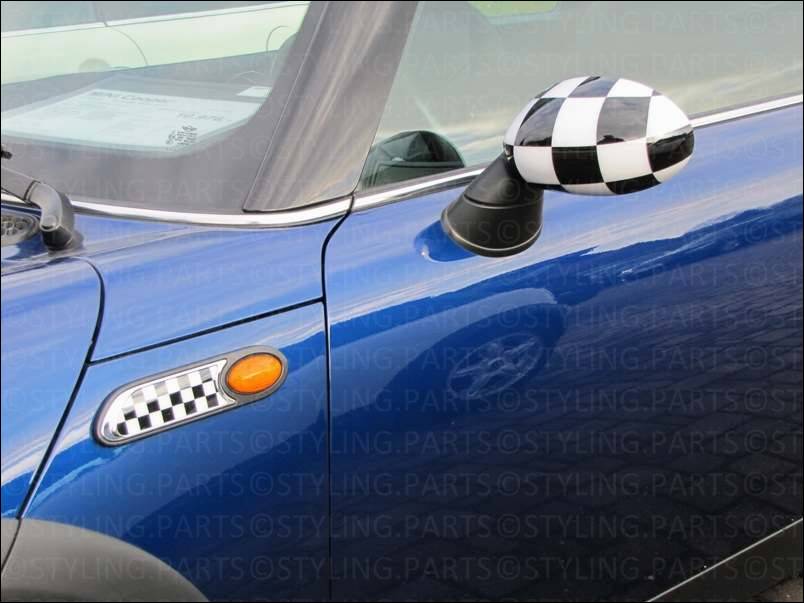 Abdeckung Spiegel Links Checkered Schwarz/grau